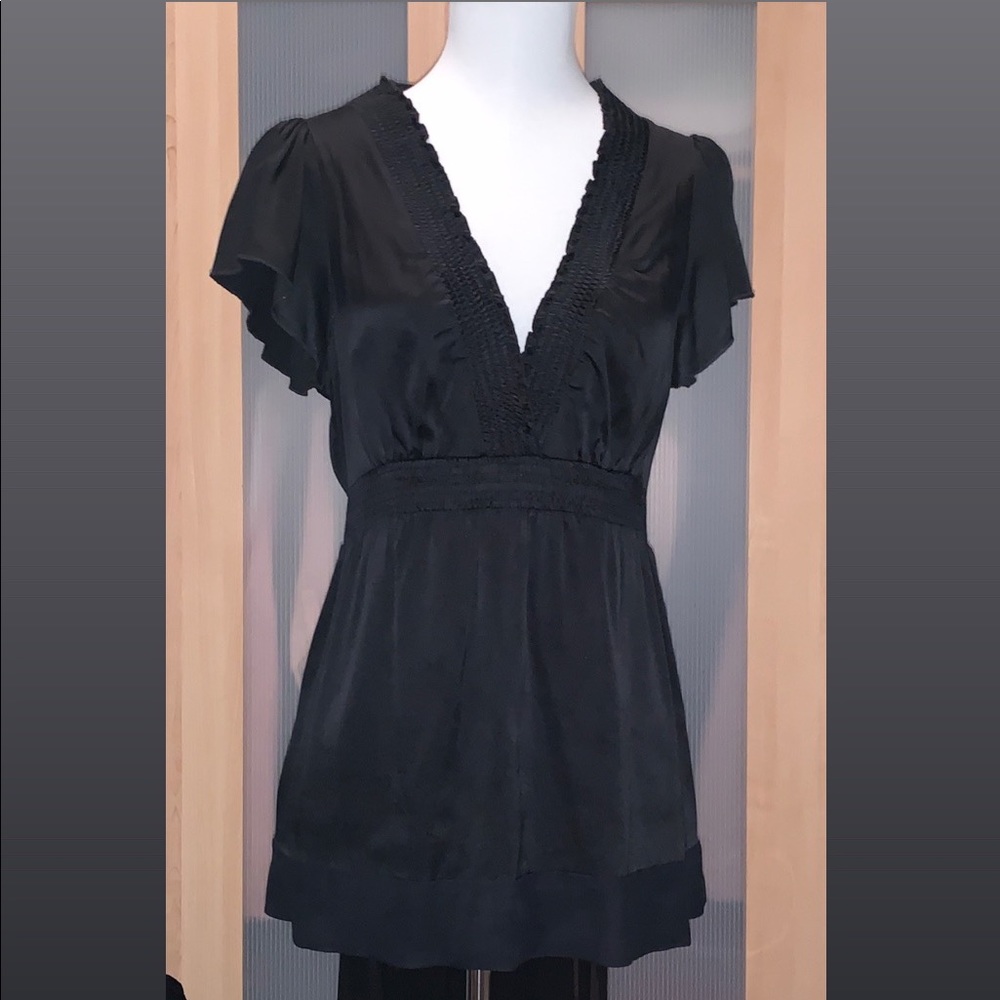 Vintage silk blouse BCBG xxs Black